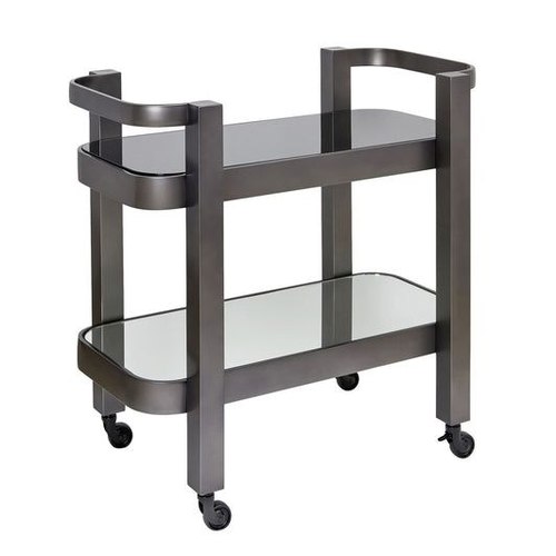 Bronze St Tropez Drinks Trolley with Black Glass