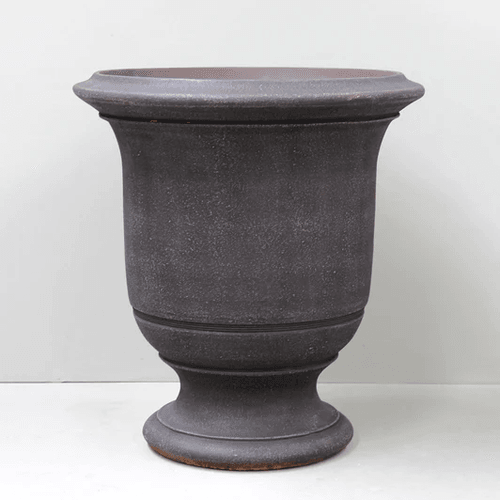 Antique Black Anduze Style Urn Medium Plain | Pietro Stoneware