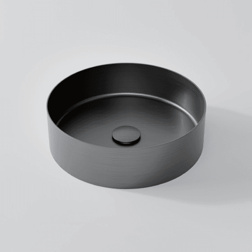Gunmetal Fusion Round Stainless Steel Basin