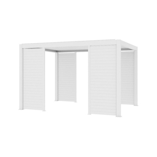 White Tasman Freestanding Pergola Tongue and Groove Privacy Screen