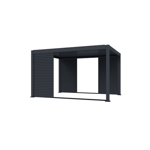 Charcoal Waihi&Hahei Pergola Shutter Sliding Door