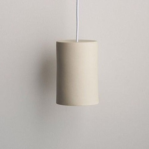 Bone Ceramic Pendant Cylinder Light Large