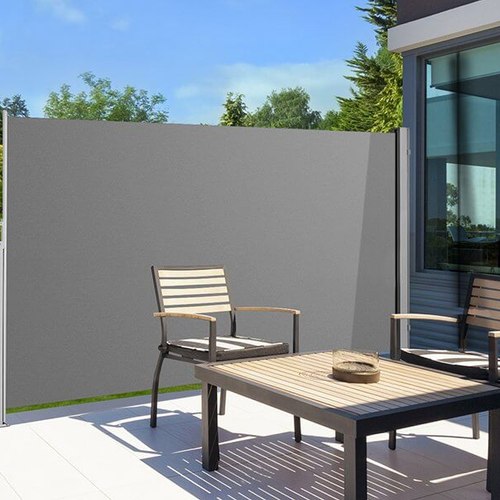 Grey Retractable Side Awning & Privacy Screen 1.6m X 3m