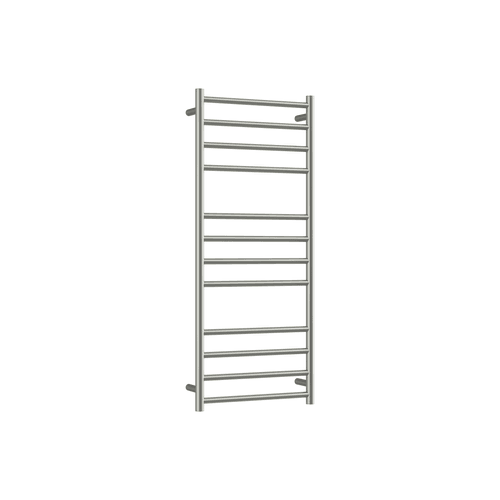 Brushed Stainless Round Heated Towel Ladder 1200x500mm