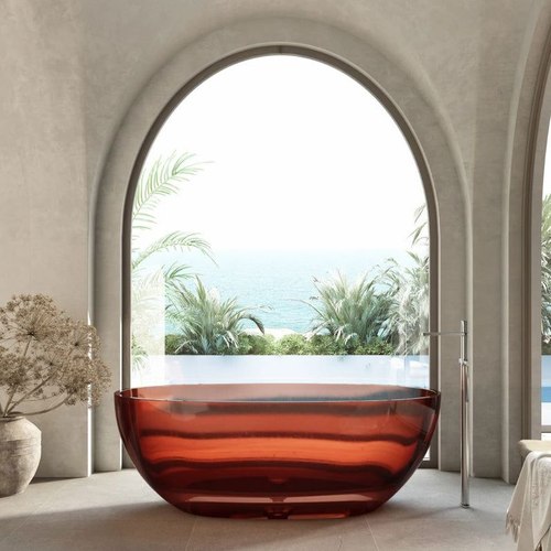 Amber Brown Wow Translucency Resin Stone Bath 1700mm