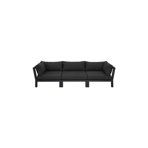 Grey Newport Aluminium Outdoor Armless Sofa Set - 3 Seat