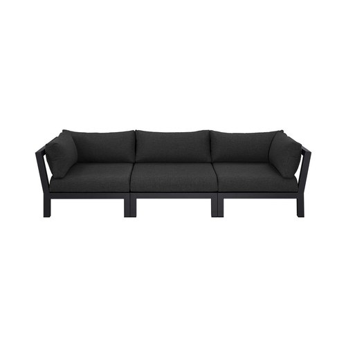 Grey Newport Aluminium Outdoor Armless Sofa Set - 3 Seat