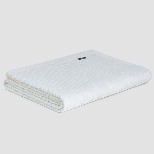 White Moss Stitch Cotton Baby Cot Blankets