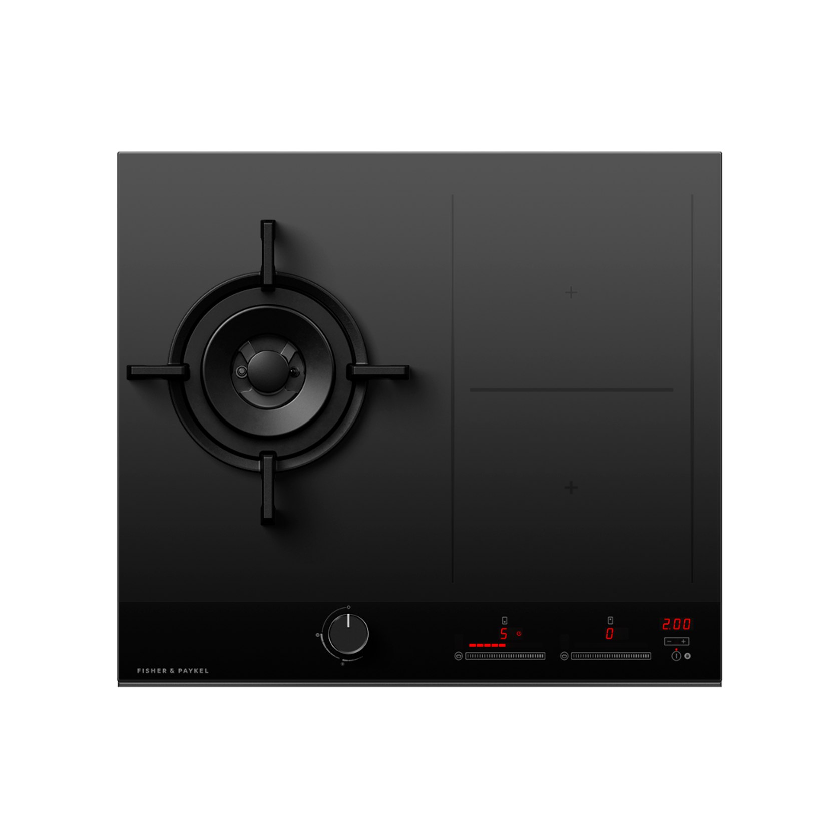 Gas + Induction Cooktop, 60cm, 1 Burner, 2 Zones with SmartZone, LPG