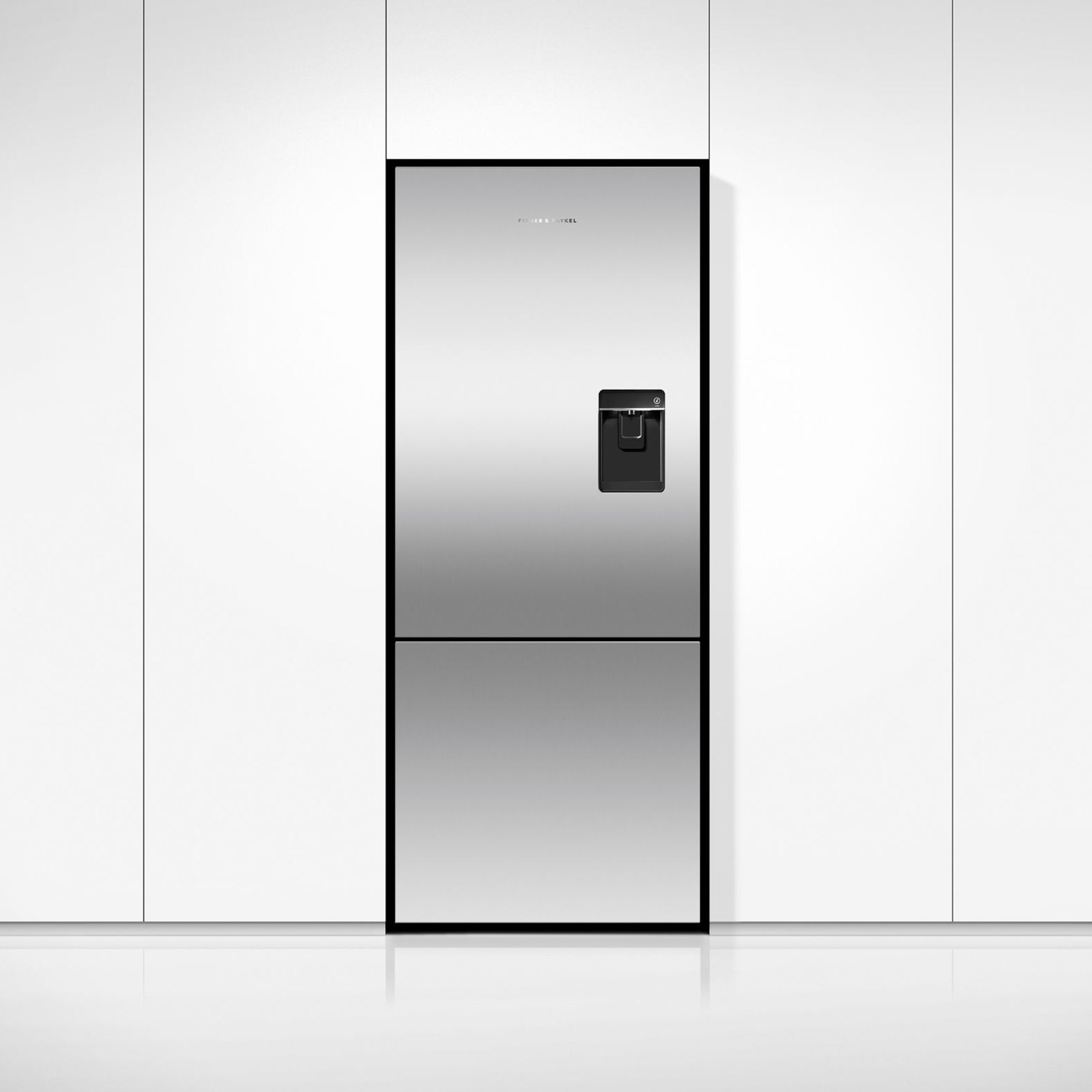 Freestanding Refrigerator Freezer, 68cm, 413L, Stainless Steel