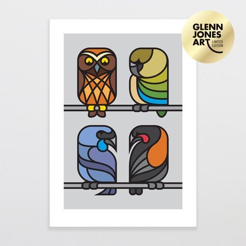 Single Line Kiwi Art Print by NZ Artist Glenn Jones - Glenn Jones Art