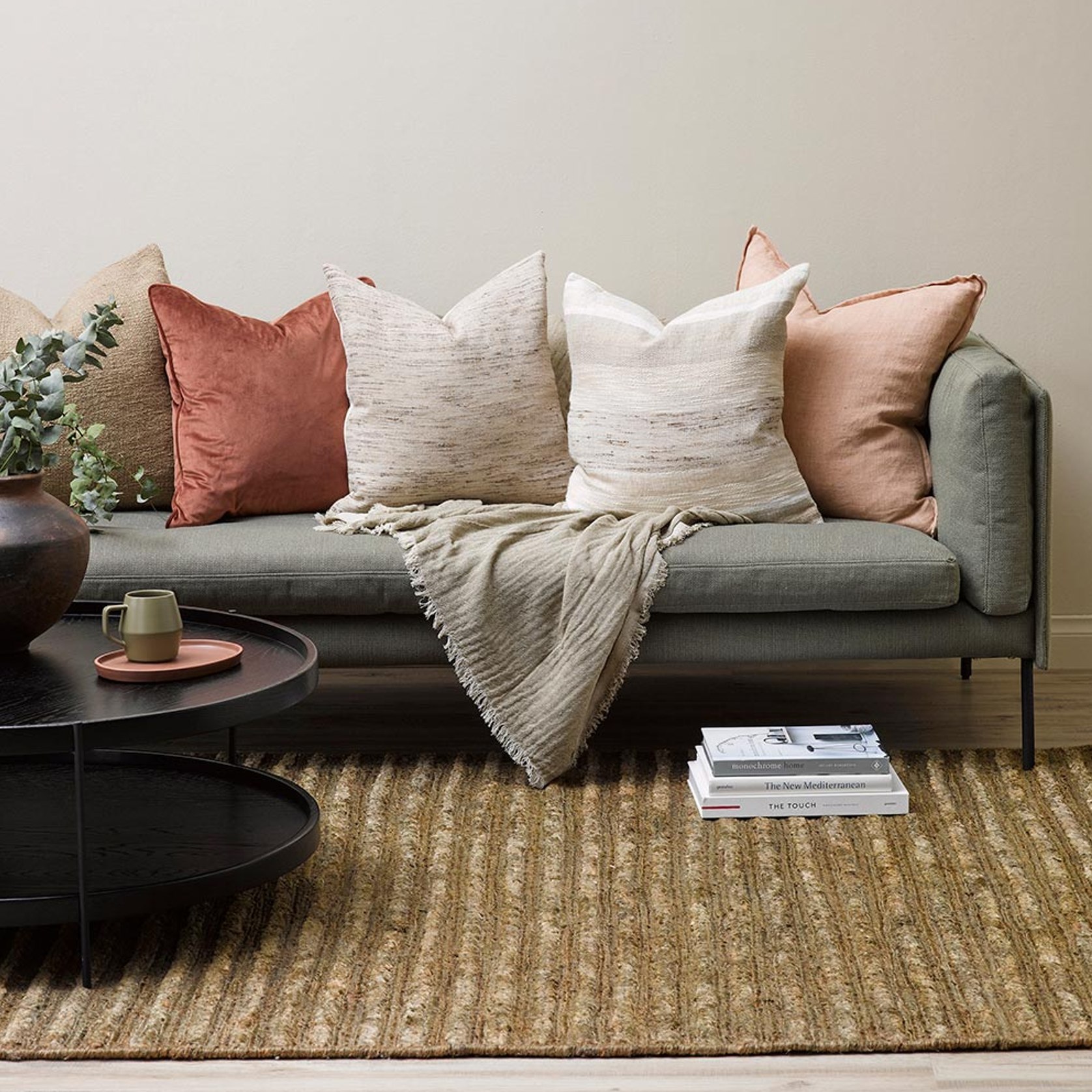 Baya Kencho 100 Jute Floor Rug Tobacco ArchiPro NZ