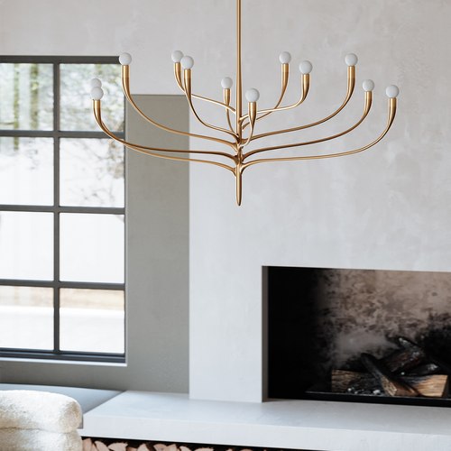 Vintage Gold Leaf Labra 12lt Chandelier