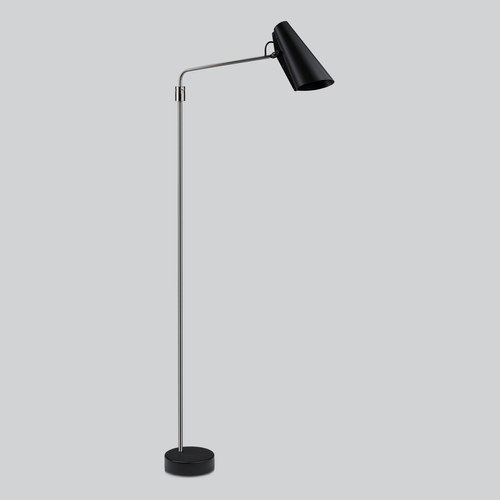 Black/Steel Birdy Swing Floor Lamp
