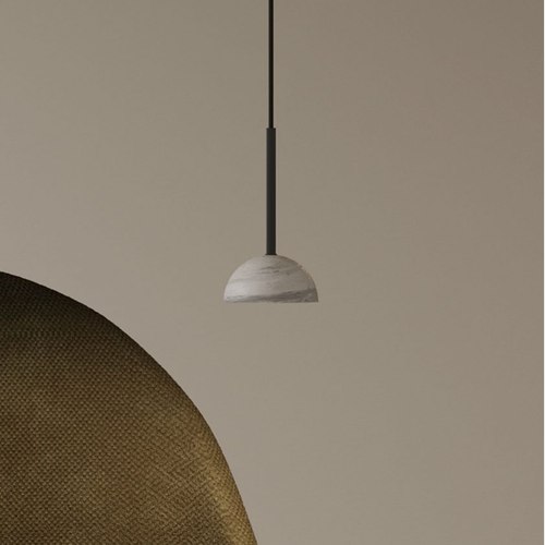 Matte Black/Travertine Dussa Pendant Light