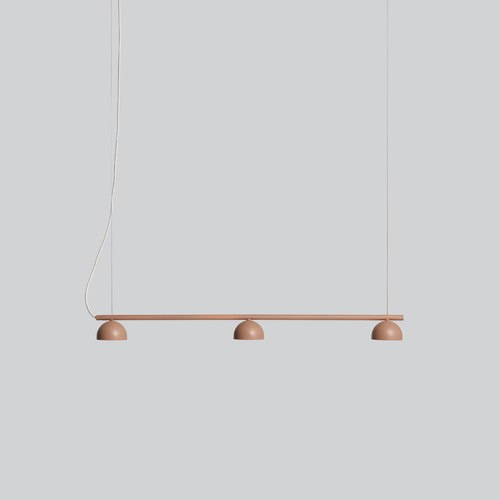 Warm Beige Blush Rail 3lt Pendant Light