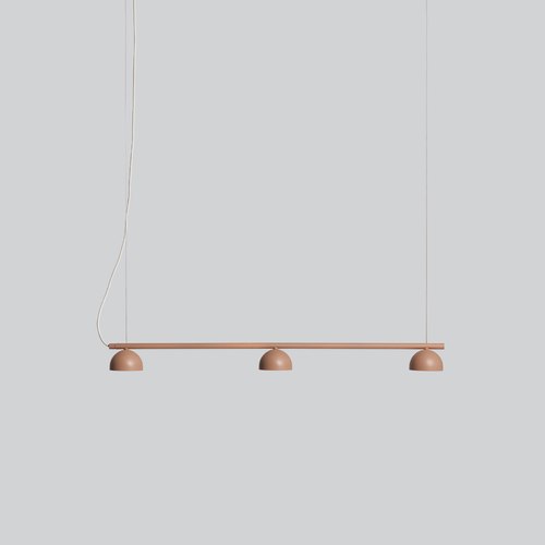 Warm Beige Blush Rail 3lt Pendant Light