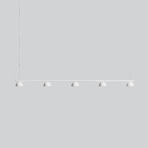Matte White Blush Rail 5lt Pendant Light