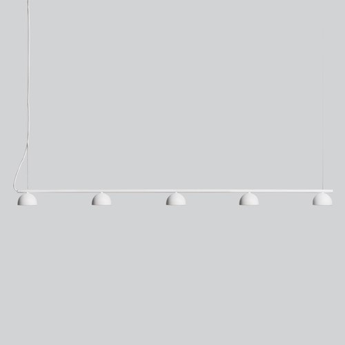 Matte White Blush Rail 5lt Pendant Light