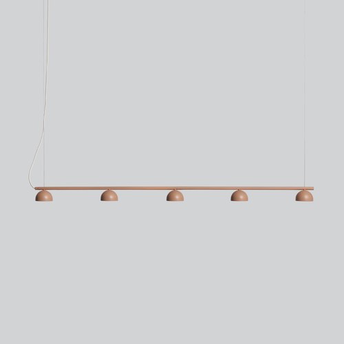 Warm Beige Blush Rail 5lt Pendant Light