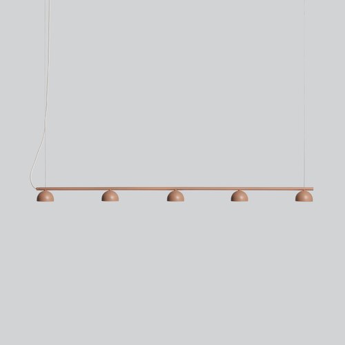 Warm Beige Blush Rail 5lt Pendant Light