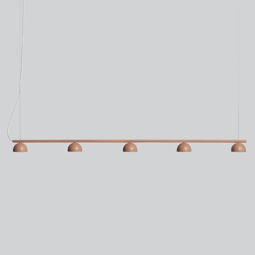 Warm Beige Blush Rail 5lt Pendant Light
