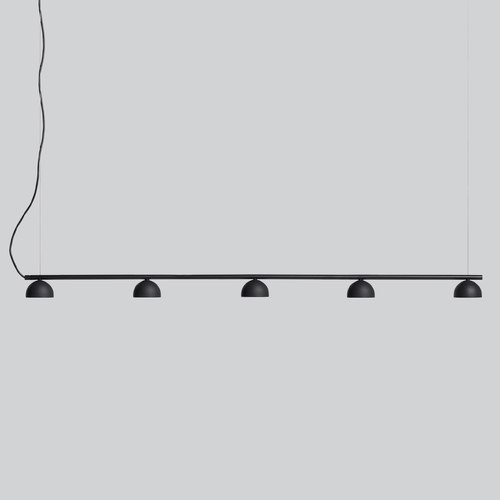 Matte Black Blush Rail 5lt Pendant Light