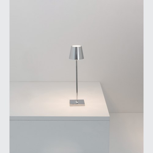 Glossy Chrome Poldina Micro Metallic Table Lamp