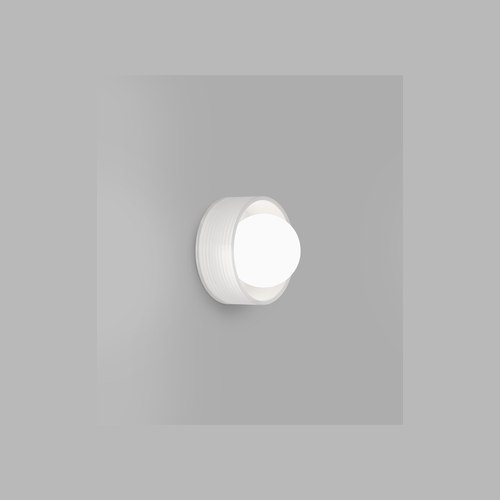 White Orb Sur Ribbed Wall Light