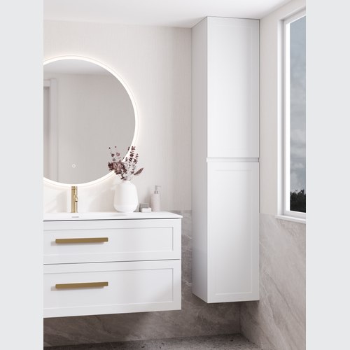 Matte White Lineare Loft Tower Cabinet