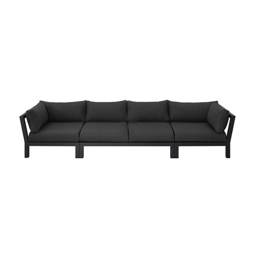Grey Newport Aluminium Outdoor Loveseat Sofa Set - 4 Seat