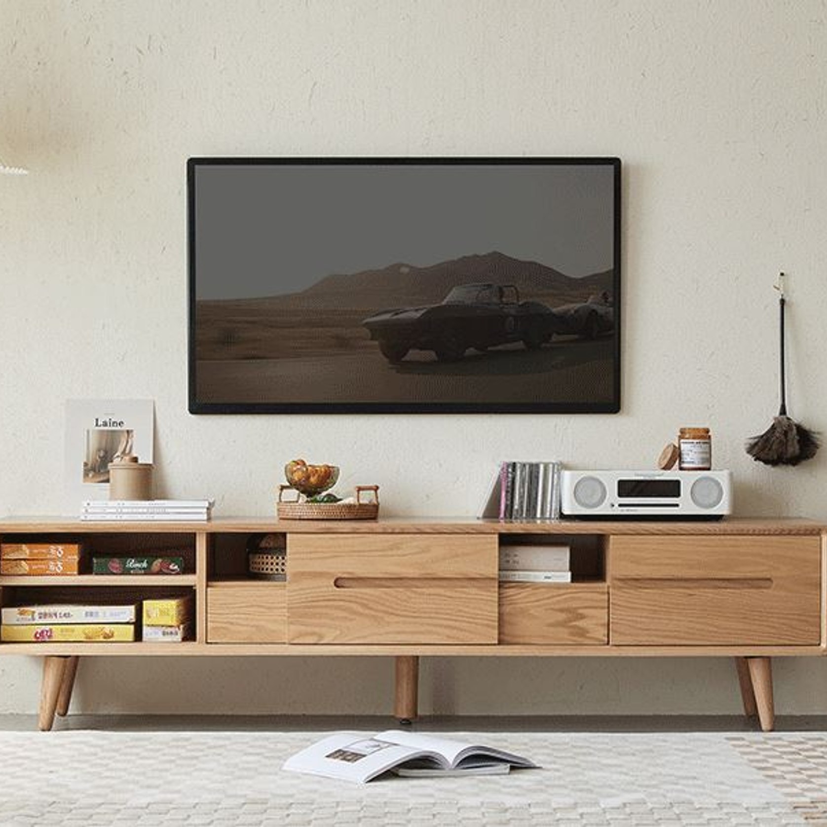 Malmo Natural Solid Oak Entertainment Unit ArchiPro NZ