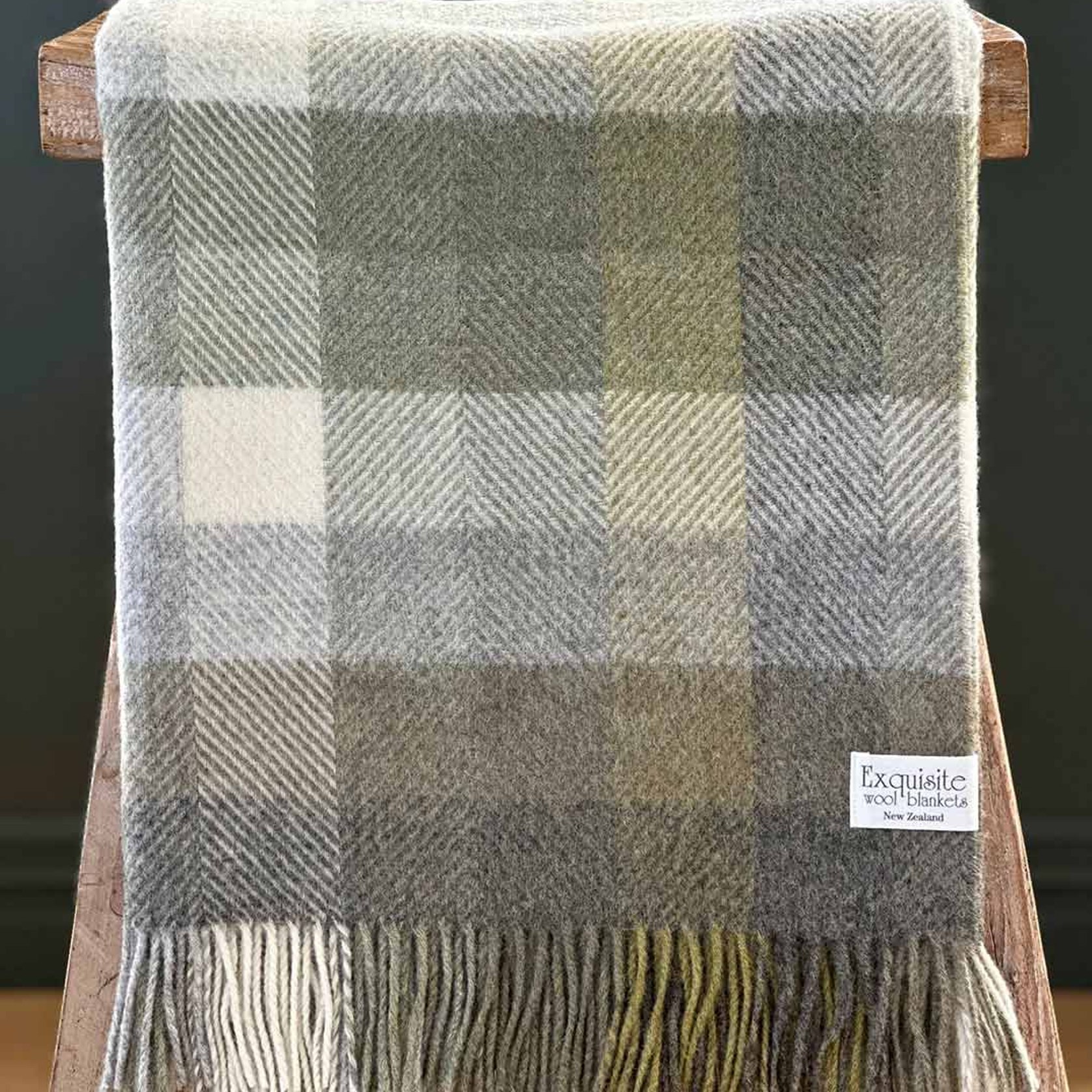 NZ Wool Throw Woodale Olive 100 Pure Wool ArchiPro NZ