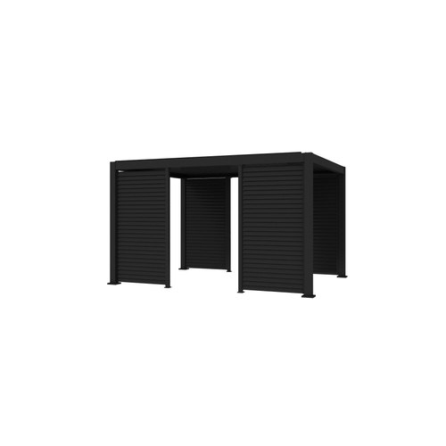 Black Baltic Freestanding Pergola Shutter Wall