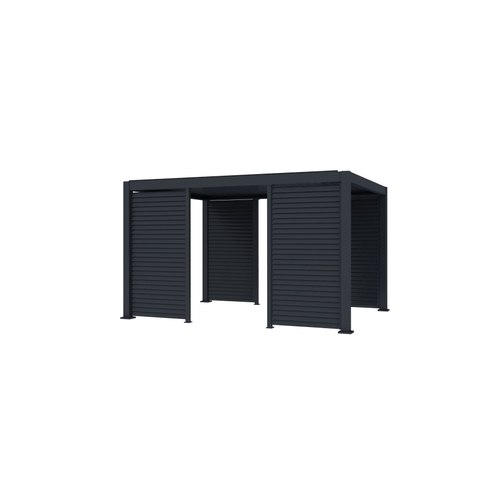Charcoal Tasman Freestanding Pergola Shutter Wall