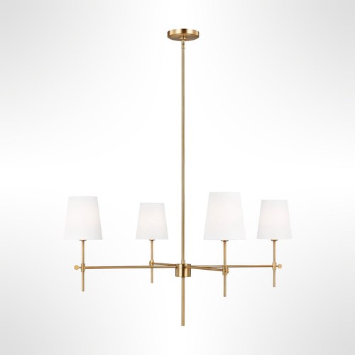Satin Brass Baker 4 Light Chandelier