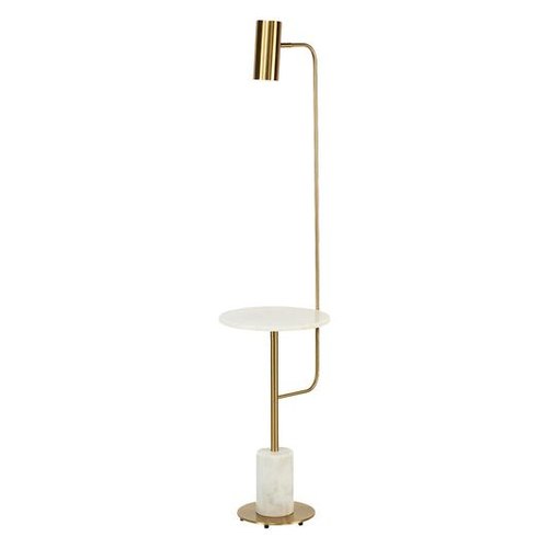Brass Disson Functional Floor Lamp with Table Top and Marble Base