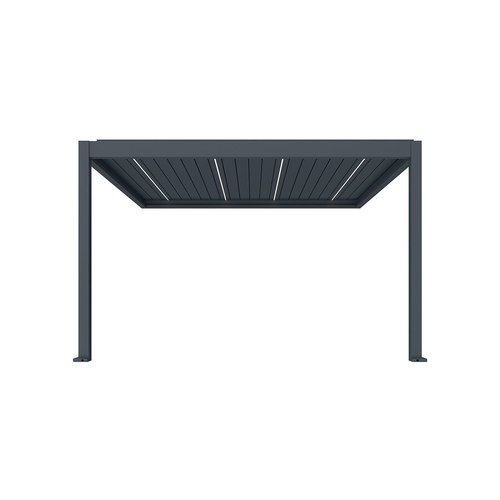 Charcoal Caribbean Motorised Wall Mounted Louvre Roof Aluminium Pergola