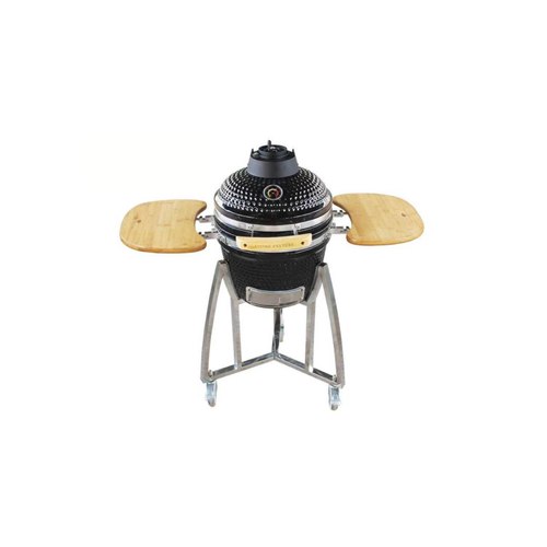 Black 16-Inch Kamado Ceramic Charcoal Grill