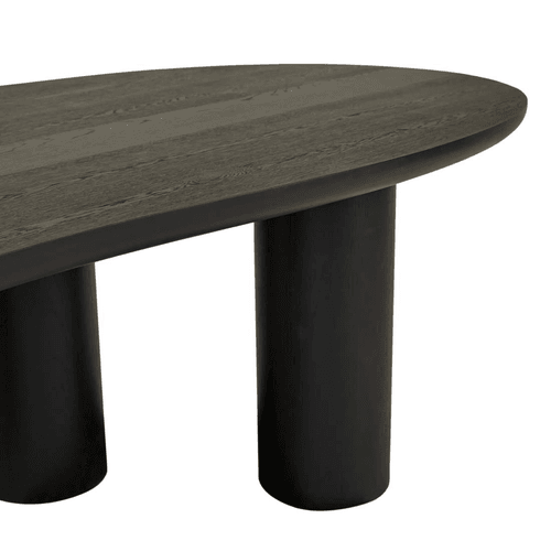 Matt Black Oak Seb Curve Dining Table
