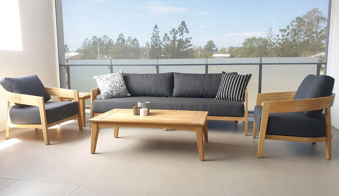 Ubud 4pc Teak Outdoor Lounge Setting ArchiPro NZ