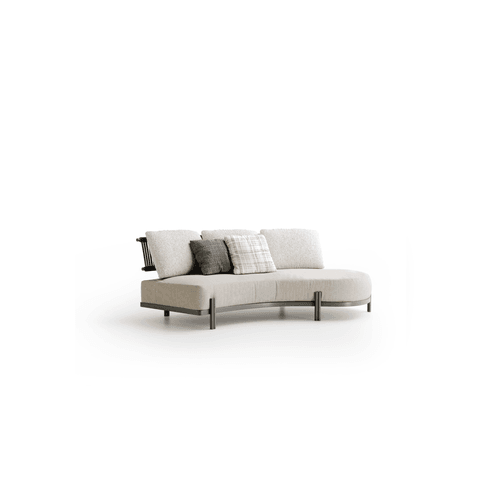 White Loto Curved Modular Outdoor Sofa by Atmosphera