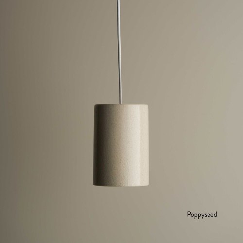 Poppyseed Ceramic Cylinder Pendant Light Small