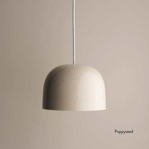 Poppyseed Ceramic Pendant Bell Light Small