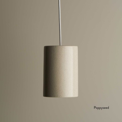 Poppyseed Ceramic Pendant Cylinder Light Large