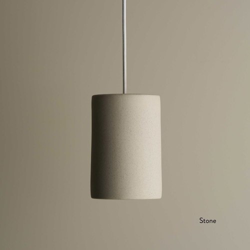 Stone Ceramic Pendant Cylinder Light Large