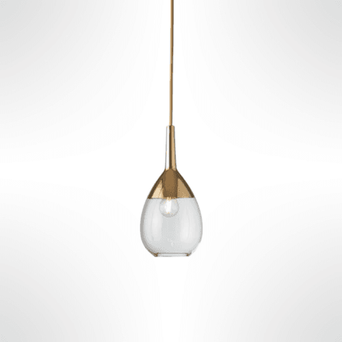 Clear Gold Lute Pendant Small