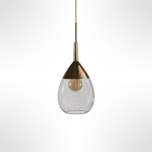 Smokey Grey Gold Lute Pendant Medium