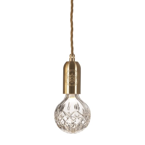 Brass Clear Crystal Bulb pendant