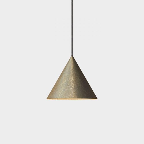 Pre Aged Brass Cone Outdoor Pendant Light